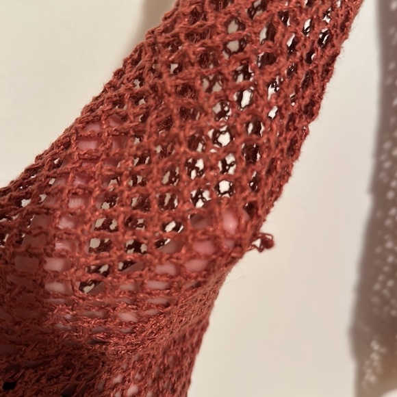 Banana Republic Heritage Orange Crochet Linen Cover-up Topper - Picture 7 of 9